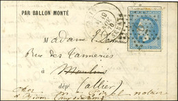 Etoile 6 / N° 29 Càd PARIS / SENAT 19 NOV. 70 Sur Lettre PAR BALLON MONTE Pour Moulins Réexpédiée à Riom. Au Verso, Càd  - Guerra De 1870