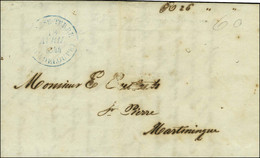 Lettre Avec Texte Daté De Guayam (Porto Rico) Le 28 Mars 1844 Acheminée Jusqu'à La Guadeloupe Pour La Martinique. Au Rec - Correo Marítimo