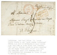 Càd Rouge SAINT PIERRE MARTINIQUE / * 21 NOV. 1845 Sur Lettre Avec Texte Pour Paris. Au Recto, Marque Postale Encadrée R - Correo Marítimo