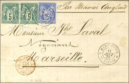 Càd MARTINIQUE / ST PIERRE / CG N° 31 (2) + 36 Sur Lettre Pour Marseille. 1878. - SUP. - R. - Correo Marítimo