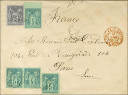 Càd Nlle - CALEDONIE / NOUMEA / Col. Gen. N° 31 (4) + 33 Sur Lettre Pour La France. 1880. - SUP. - R. - Correo Marítimo