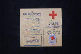 FRANCE - Carte D'Abonnement De La Croix Rouge De Montpellier En 1956, Vignettes Recto Et Verso  - L 78090 - Rotes Kreuz