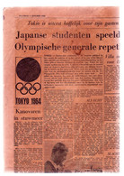 Krantenbladzijde Uit 1964 (Olympische Spelen Tokio) - Deportes