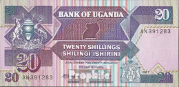 Uganda Pick-Nr: 29a Bankfrisch 1987 20 Shillings - Ouganda