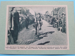 De Groote Kermisprijs Van BELLEGEM Bij Kortrijk ( Julien BOUCKAERT Van ) 1934 ( Zie Foto Voor Detail ) KRANTENARTIKEL ! - Cyclisme