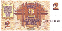 Latvia Pick-number: 36 Uncirculated 1992 2 Rubli - Letland