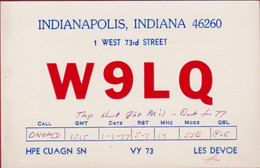 QSL Card Amateur Radio Funkkarte 1977 Les Devoe Indianapolis Indiana USA - Amateurfunk