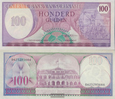 Suriname Pick-number: 128b Uncirculated 1985 100 Gulden - Surinam