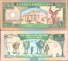 Somaliland Pick-number: 1a Uncirculated 1994 5 Shillings - Somalie