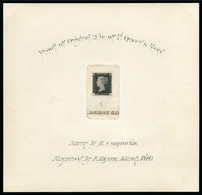 1840 1d Black Perkins Bacons Archive Die Proofs Of The Rejected And Accepted Dies Mounted On An Album Page - Neufs