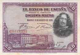 50 Pesetas Spanien 1928 VF/F (III) - Autres & Non Classés