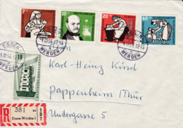 BRD, 1956, 243/46, Wohlfahrt: Kinderpflege. R.Brief : Essen-Werden Nach Pappenheim/Thür. - Other & Unclassified