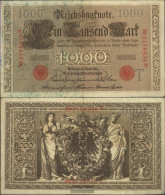 German Empire Rosenbg: 45c, Red Seal 7stellige KN, 1921-1925 Used (III) 1910 1.000 Mark - 1.000 Mark