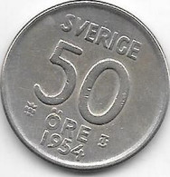 *sweden 50 Ore 1954  Km 825  Vf+ - Schweden