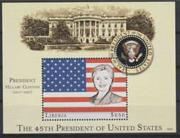 Liberia 2016 Mi. Bl. 754 UNISSUED NON EMIS Hillary Clinton 45th President United States White House Flag Stars Stripes - Stamps