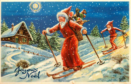 Santa Claus * CPA Illustrateur JUB * Ski Skieur Sports D'hiver Jeux Jouets * Lutin Lechepraun * Joyeux Noël * Père Noel - Kerstman