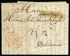 1744, Lettre De Hambourg Pour Bordeaux Avec Marque "D - 1701-1800: Voorlopers XVIII