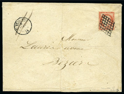 1849, Cérès 1 Franc VERMILLON VIF Sur Enveloppe Pour - 1849-1850 Ceres