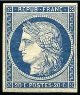 1849, Cérès NON ÉMIS 20c Bleu, Grande Fraîcheur - 1849-1850 Cérès