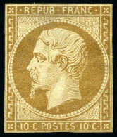 1852, Présidence 10c Bistre Neuf * Gomme D'origine, - 1852 Louis-Napoleon