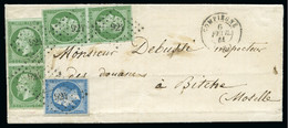 1861, Lettre De Compiègne Pour Bitche (Moselle) Affranchissement - 1853-1860 Napoleone III