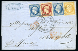 1855, Lettre Au Départ Du Havre Pour Les États-Unis, Affranchissement - 1853-1860 Napoleone III