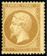 1862, Empire Dentelé 10c Bistre Neuf Avec Infime Trace - 1862 Napoleon III