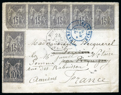 1878, Lettre De Montevideo (Uruguay) Pour Amiens Affranchissement - 1876-1898 Sage (Tipo II)