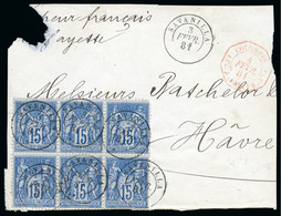 1881, Devant De Lettre Partiel Envoyé Via Le Service Consulaire - 1876-1898 Sage (Tipo II)