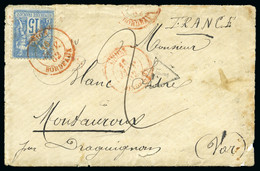1882, Rare Cachet à Date Rouge "Union / Bordeaux" Du 16 Janvier - 1876-1898 Sage (Tipo II)