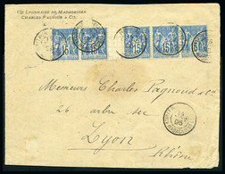 1895, Devant De Lettre Commerciale Au Départ De Madagascar Pour Lyon - 1876-1898 Sage (Tipo II)