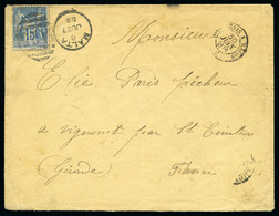1896, Lettre Pour Vignonet (Gironde) Postée Depuis Malte - 1876-1898 Sage (Tipo II)