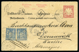 1900, Carte Postale Réponse Bavaroise Envoyée En Régime - 1876-1898 Sage (Tipo II)