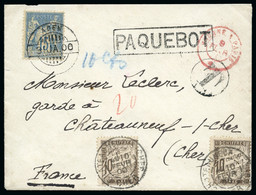 1906, Enveloppe D'Aden Pour Châteauneuf-sur-Cher, - 1876-1898 Sage (Tipo II)