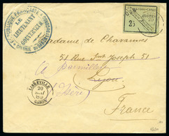 1889, Lettre Avec Y&T N°15 25c Noir Sur Vert Pour - Brieven En Documenten