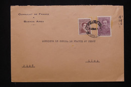 ARGENTINE - Enveloppe Du Consulat De France En 1942 Pour Le Consulat De France Au Pérou - L 78210 - Covers & Documents