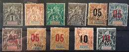 ANJOUAN 1892 - 1912 Type Groupe,  11 Timbres Neufs * / O, Yvert 1,2,4,5,20,22,24,25 X2,26,27 Cote 42 Euros - Altri & Non Classificati