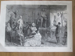 Gravure 1879 Salon Des Peintures    L ATELIER DE  STATUE LE VERRIER    Par M  Henri CHAPU - Non Classés