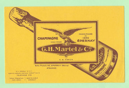 B55 - Buvard Champagne GH Martel Maison Fondée En 1869 Par Epernay - Licores & Cervezas
