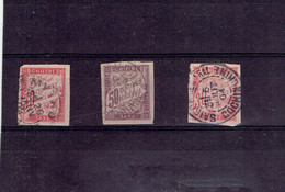 TP COCHINCHINE - TAXE N°22 OB MYTHO - N°23 OB CHAUDOC - N°22 OB SAIGON CENTRAL - TB - 1900 - Timbres-taxe