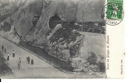 BERNE MOUTIER Dans Les Gorges - Animée - Train - Déposé No 1242 - écrite Le 04.10.1909 De Moutier Vers Prilly - Moutier