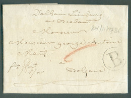 LAC De DOLHAIN Le 24 Novembre 1786 + Griffe  B (dans Un Cercle De BATTICE) Vers Bolzano + Manuscrit Dolhain Limbourg In - 1714-1794 (Austrian Netherlands)