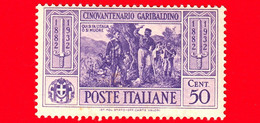 Nuovo - ITALIA - REGNO - 1932 - 50 Anni Della Morte Di Giuseppe Garibaldi - Garibaldi Con Nino Bixio - 50 C - Ungebraucht