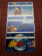 Christmas 3 Phonecards Belgium Used - Autres & Non Classés