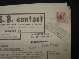 LetDoc. 503. Annulation Par 2 Croix Sur 5c PO783 Et Vignette N'habite Plus à L'adresse Indiquée. Hautrage 1973 - Typo Precancels 1967-85 (New Numerals)