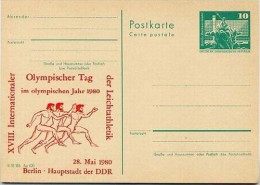 DDR P79-10-80 C111 Postkarte PRIVATER ZUDRUCK Olympischer Tag Berlin 1980 - Cartoline Private - Nuovi