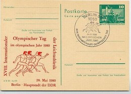 DDR P79-10-80 C111 Postkarte PRIVATER ZUDRUCK Olympischer Tag Berlin Sost. 1980 - Privé Postkaarten - Gebruikt