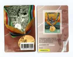ITALIA :  Tessera  Fil.  Pietro MENNEA - Oro Olimpico 200 Metri A MOSCA - 1 Val. 1,10 €.  MNH**   9.11.2020 - Philatelic Cards