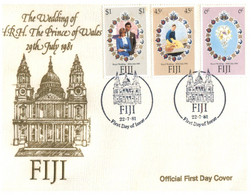 (W 25) Fiji FDC Cover - Royal Wedding - 1981 - Fidji (1970-...)