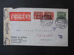 Niederlande 1942 Zensurbeleg /OKW Zensur / Mehrfachzensur Express Eilbrief An Edgar Mohrmann Hamburg Rücks Viele Stempel - Briefe U. Dokumente